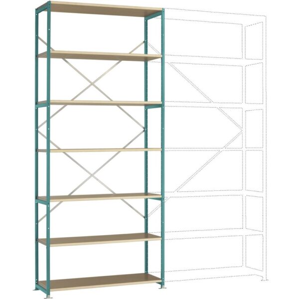 Manuflex RP1636.5021 Magazijnstelling basismodule (b x h x d) 1250 x 2000 x 800 mm Hout