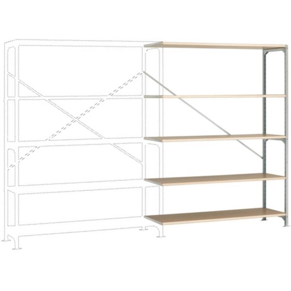 Manuflex RM2523 Magazijnstelling uitbreidingsmodule (b x h x d) 1250 x 3000 x 700 mm Hout